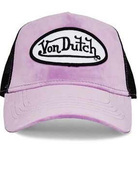 Von Dutch Plum Purple Dust Velvet Mesh Trucker Unisex Hat